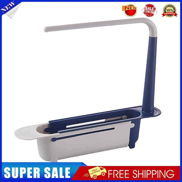 1SET Telescopic Sink Storage Rack Holder Adjustable 2-in-1 Sink Organizer