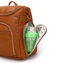 PU Large Capacity Diaper Bag Mommy Bag Backpack for Travel Totes (Brown)
