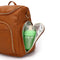 PU Large Capacity Diaper Bag Mommy Bag Backpack for Travel Totes (Brown)