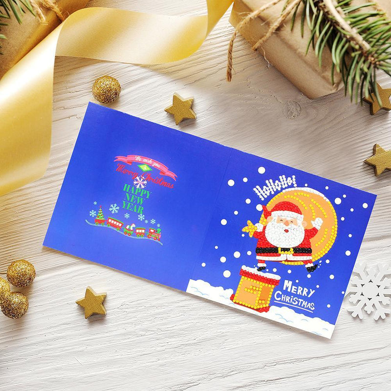 8pcs 5D DIY Partial Special Diamond Painting Xmas Greeting Cards Birthday Gifts