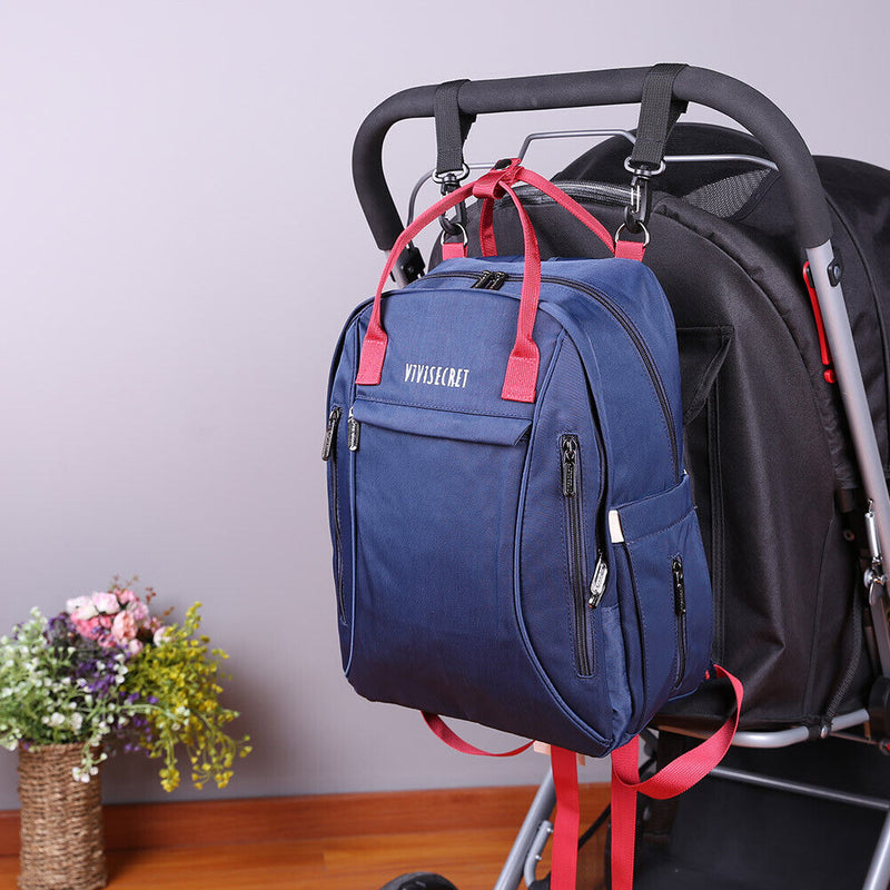 Pure Mummy Waterproof Diaper Handbag Large Maternity Backpacks (Dark Blue-256320
