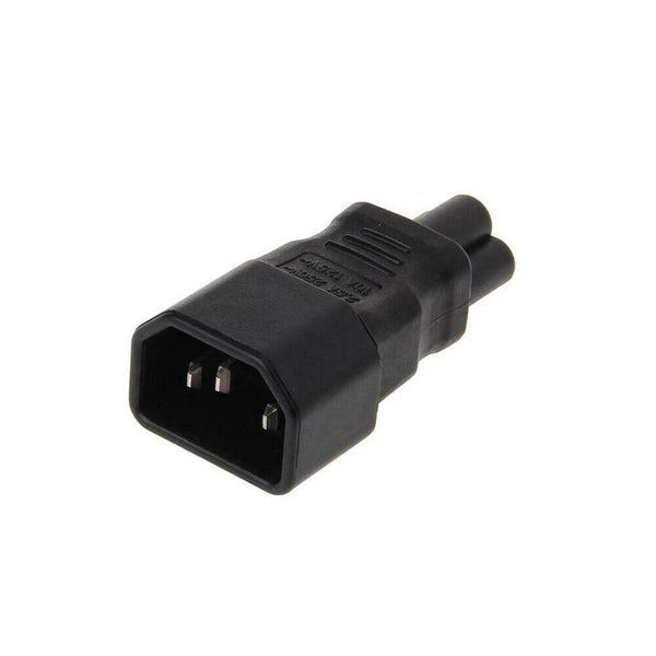 IEC 320 C14 3-Pin Male To C5 3-Pin Female Straight Power Plug Converter Adapter