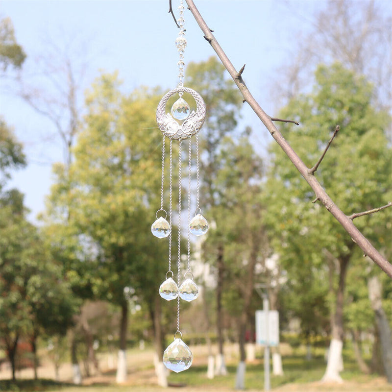 Crystal Wind Chime Crystal Round Ball Dream Catchers Curtain Hanging Wind Bells