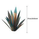 Rustic Sculpture, Metal Agave,  DIY Iron Art Statue Plant for Garden (Blue)