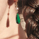 Drop-Shaped Party Jewelry Women Earrings Anime Peripheral Green Gem Earrings