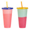 Discoloration Temperature Multicolor Straw Cup Drink Ware Coffee Plastic Cup