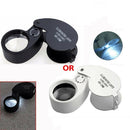 Mini 40 X Handheld LED Loupe Jewelers Eyeglass Magnifying Jewelry Magnifier