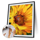 Oil Paint By Numbers Sunflower Frameless Picture Craft Kit for Living Room Home