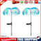 2pcs LED Solar Fiber Optic Light Colorful for Outdoor Ground Plug Decor