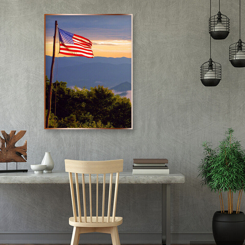 Full Drill Square Diamond Painting Kit DIY 5D American Flag Rhinestone Drawing