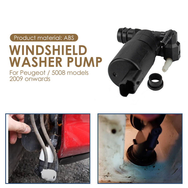Twin Outlet Windscreen Washer Pump for Peugeot 106 308 407 807 93160293 Newly