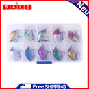 10x 3cm 1.5g Bionic Crank Wobblers Fishing Lures Artificial Baits w/ Storage Box