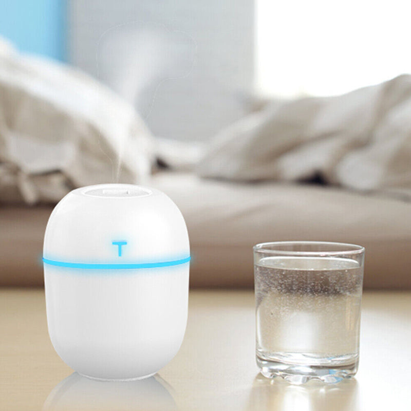 200ml Mini Air Humidifier LED Light USB Essential Oil Diffuser (White)