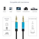 Stereo Earphone AUX Car Headphone Cord Audio Cable with Microphone Male to Male