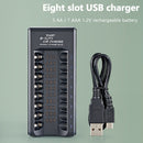 1.2V 8 Battery Charger Independent Slots USB Charger for Electric