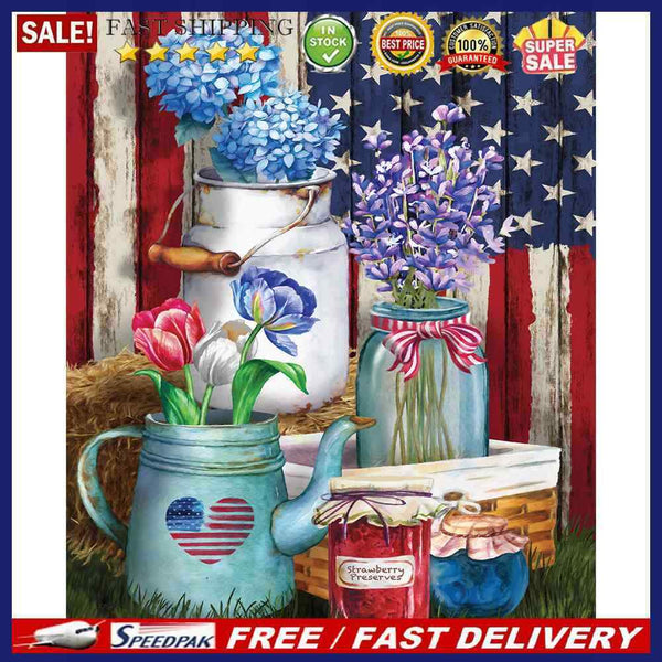 Flower Oil Paint By Numbers DIY Handpainted on Canvas Wall Art Picture Unframed