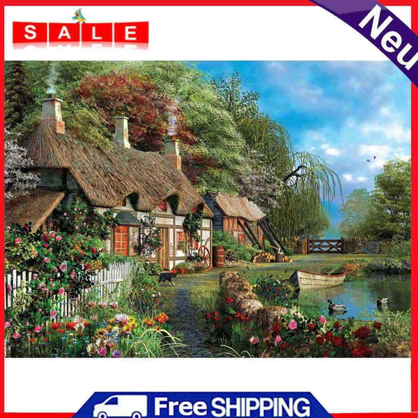 DIY Country House Full Embroidery Kit Counted Cross Stitch Craft Art Home Decor