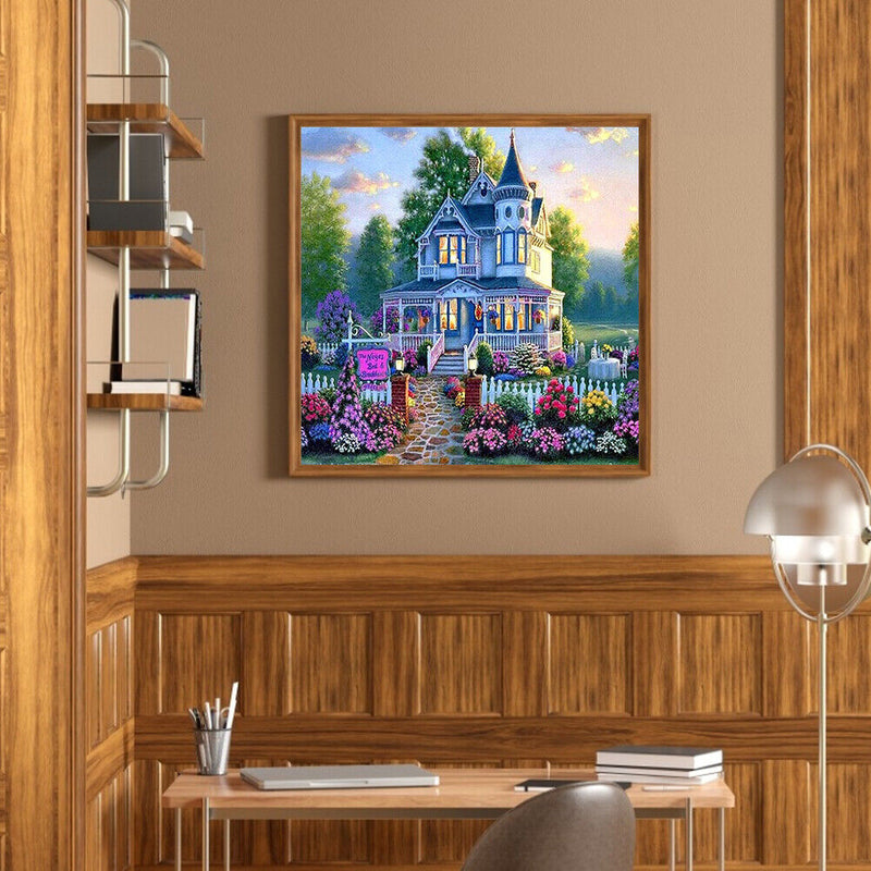 5D DIY Diamond Painting Kits Full Square Drill Garden Villa Mosaic Wall Pictu