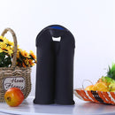 2 BottlesNeoprene Cooler Wine-bottle Bag Protective Cover (Blue+Black)