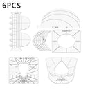 6*Quilting Templates Sewing Stencils Acrylic DIY Patchwork Sewing Ruler Tools#