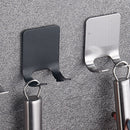Self-adhesive Stainless Steel Double Hooks Bathroom Shaver Holder Hanger