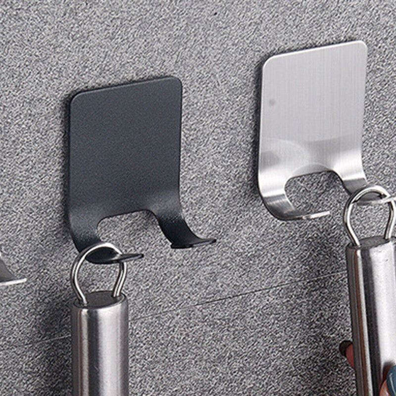 Self-adhesive Stainless Steel Double Hooks Bathroom Shaver Holder Hanger