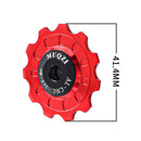 MUQZI MTB Road Bike Rear Derailleur Ceramic Pulley Guide Wheel (Red 11T) Newly