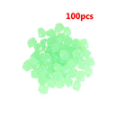 100pcs Luminous Glowing Stones Glow in the Dark Garden Decor Pebble (G)