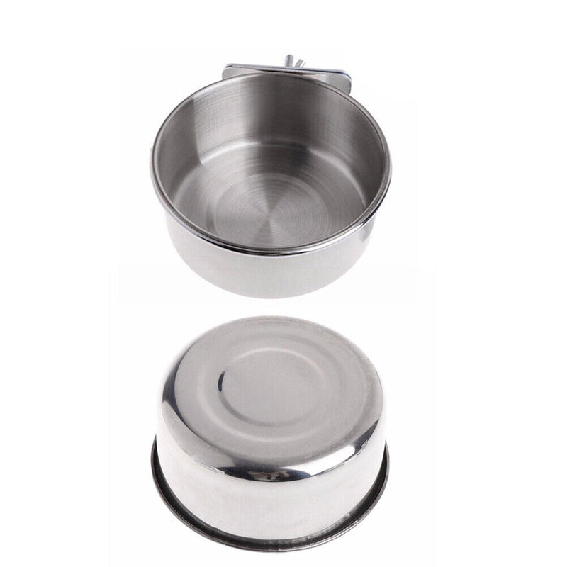 Anti-turnover Bird Cup Stainless Steel Food Feeder Bowl Hanging Pet Supplie