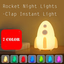 Night Lamp Bedoom Rechargeable Clap Instant Light Rocket Silicone Night Lights
