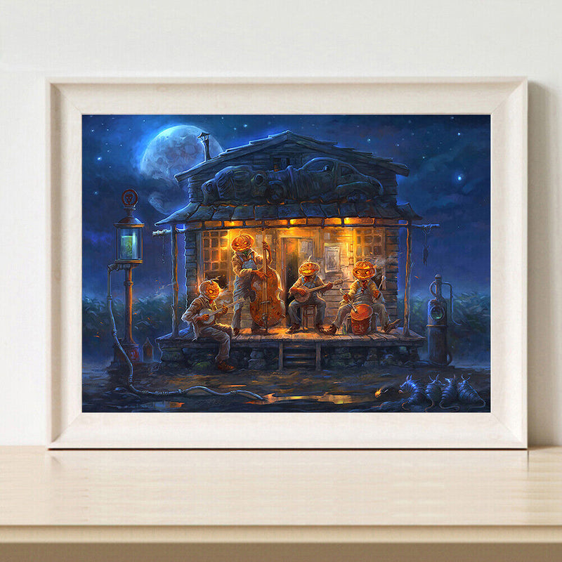 Halloween Pumpkin Canvas Paint By Numbers Oil Hand Painted Drawing Home Decor