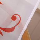 Transparent Voile Floral Print Curtains Bedroom Window Door Curtain (Red)
