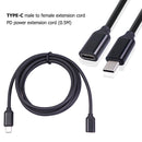 USB C Extension Cable USB C Male to Female Power Delivery Charging Extender Cord