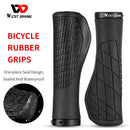 WEST BIKING Bicycle Handlebar Cover Rubber MTB Anti-slip Lock Grips (Black)