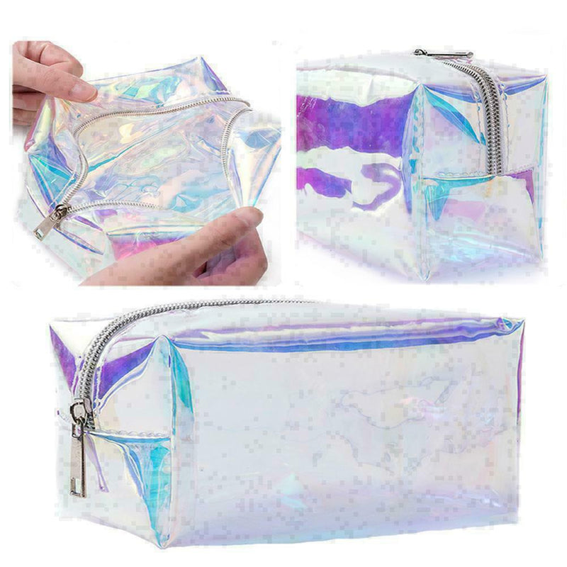 Holographic Women Makeup Bag Travel Cosmetic Bag Pen Pencil Case U6I5 W7X0