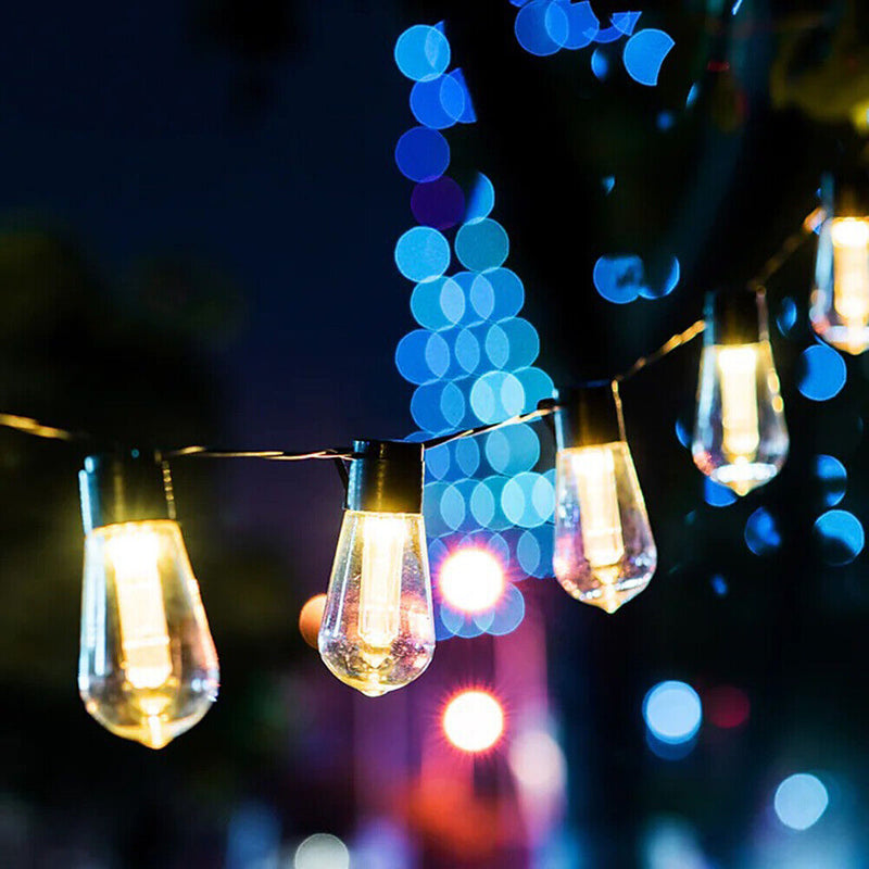 30LED Solar String Lights Bulb Retro Garland Christmas Yard Decor (6.5m)