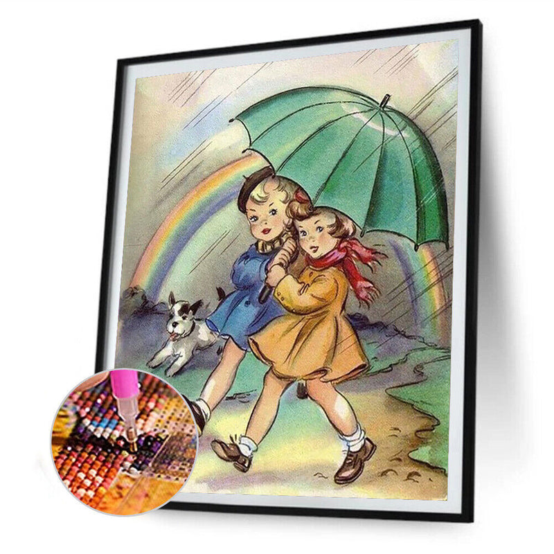 5D Diamond Painting Little Girl Full Round Drill DIY Art Crafts Mosaic Picture