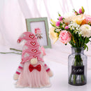 Bow Love Dwarf Ornaments Faceless Rudolph Valentines Xmas Wedding Decor (B)
