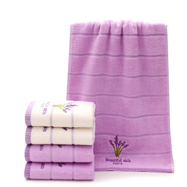 Women Hand Towel Cotton Soft Embroidered Towels Bath Towel Lavender Towel