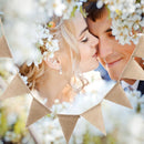 Festival Celebration Burlap Bunting Flags Jute Banner Wedding Supplies