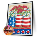 5D DIY Diamond Painting Kits Independence Day Flower Full Round Drill Arts