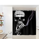 Waterproof Skeleton Smoke Bath Curtain with Hook Anti-Mold Bathtub Cover Craft
