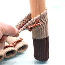 4pcs Cute Table Chair Leg Cover Foot Sock Floor Protectors (Beige+Brown)