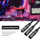 50cm 3 Pin Jack XLR Female to Dual XLR Male Y Splitter Adapter Cable Conver