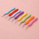 Soft Handle 8pcs Colorful Aluminium Crochet Hooks Knitting Needls Set Newly