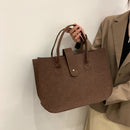 Autumn Winter Felt Female Solid Color Tote Bag Women High Capacity Shopper Bag