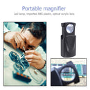 30X Pull Jewelry Magnifier Magnifying Glass Portable Loupe with LED Light