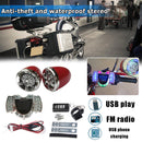Waterproof Motorcycle Bluetooth Audio System Stereo Speakers Radio USB Charger