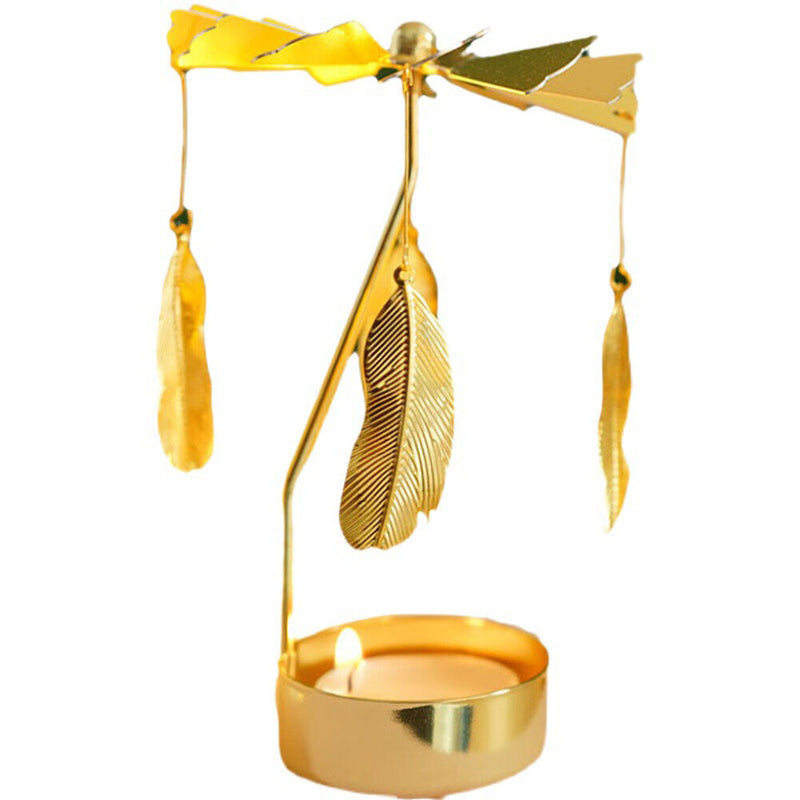 Spinnin Carrousel Candle Holder Wrought Metal Lighting Candlestick Art Ornament