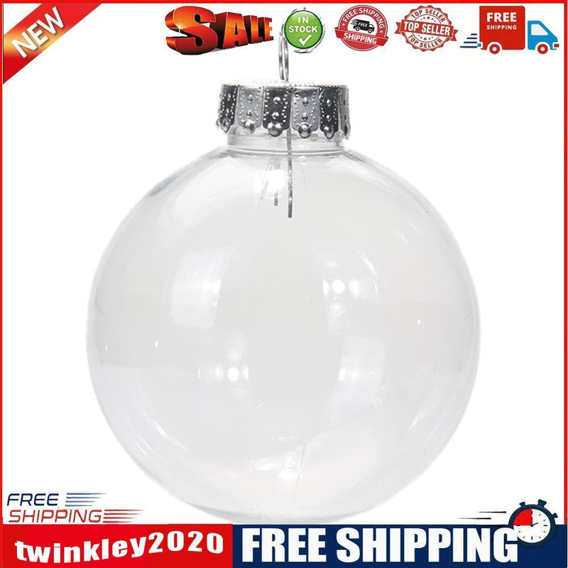 Clear Plastic Ball Pendant Ornaments DIY Christmas Decor(8cm)(without Gift)